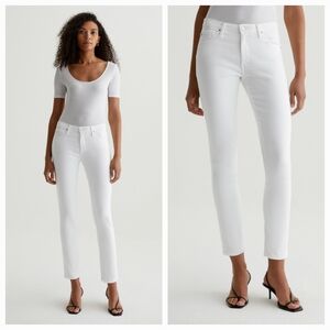 AG Adriano Goldschmied Prima Ankle Cigarette Ankle in White Size 24 NWT